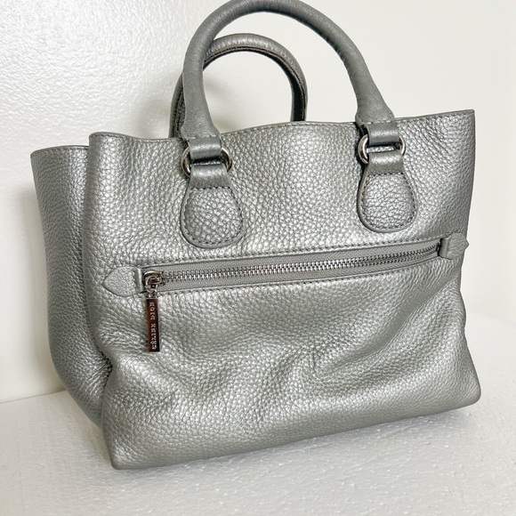 Celine Dion silver pebbled leather “Adagio” purse satchel cross body strap - Picture 2 of 16